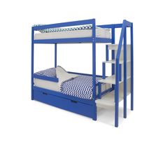 Двухъярусная кровать «Svogen» сине-белый
