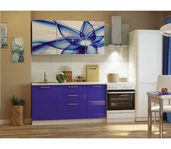 Кухонный гарнитур Риал 1500 абстракция-синий