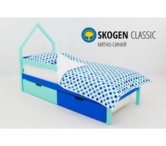 Детская кровать-домик мини «Svogen мятно-синий»