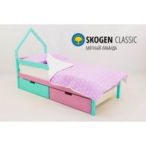 Детская кровать-домик мини «Svogen мятный-лаванда»