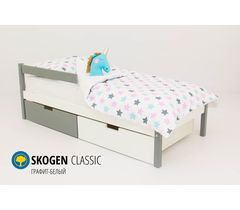Детская кровать «Svogen classic графит-белый»