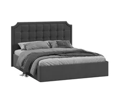 Кровать с ПМ Анабель Тип 1 без заглушины Велюр графит