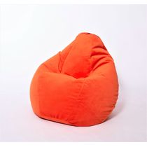 Кресло-мешок "Груша" однотон велюр Оранжевый