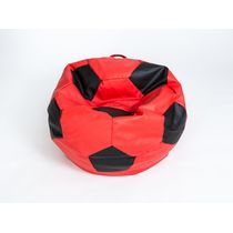 Детское кресло-мешок "Мяч" экокожа красно-черный