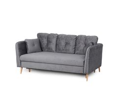 Прямой диван-кровать "Анталия-2" (вариант 3) тик-так серый