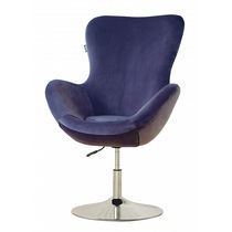 Кресло Беннет-1 230 опора круглая база синее велюр