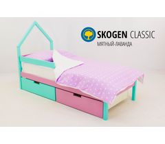 Детская кровать-домик мини «Svogen мятный-лаванда»