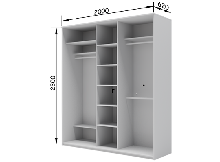 Шкаф-купе с зеркалом Хит 22/23/24-20-656